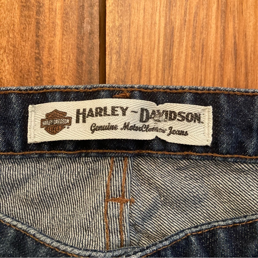 Harley Davidson Genuine MotorClothes Womens 12 Long Straight Leg Denim Jeans - Picture 6 of 11